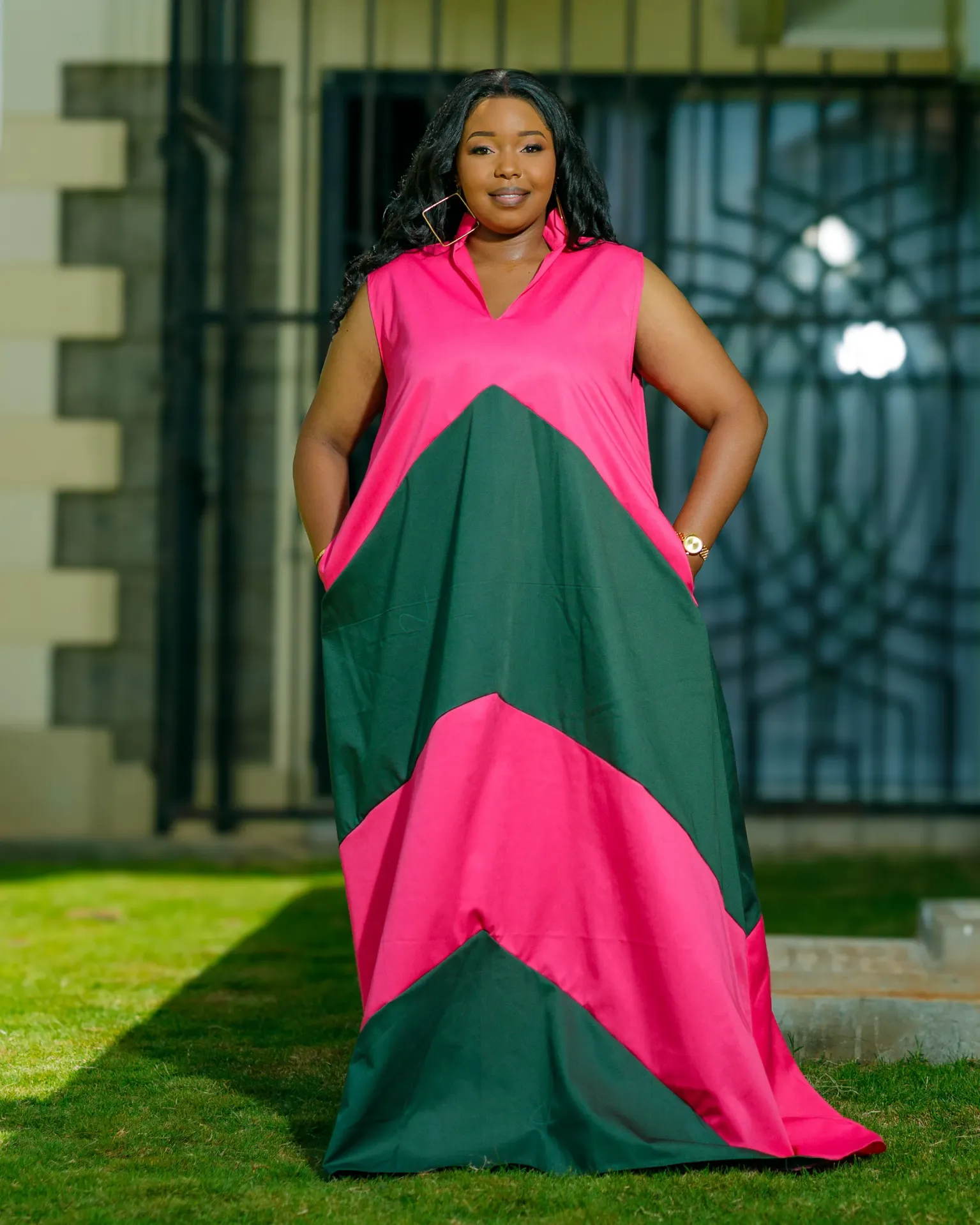 Kiatine Cotton Maxi Dress - Green