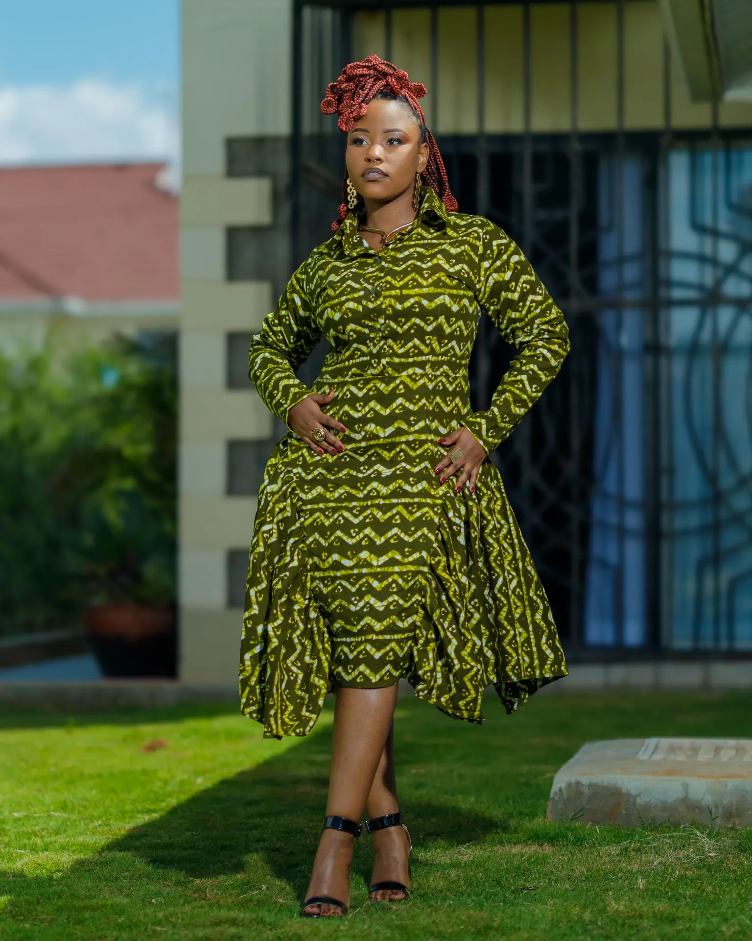 [Green] Katuaa Ankara Dress - Green (2XS)