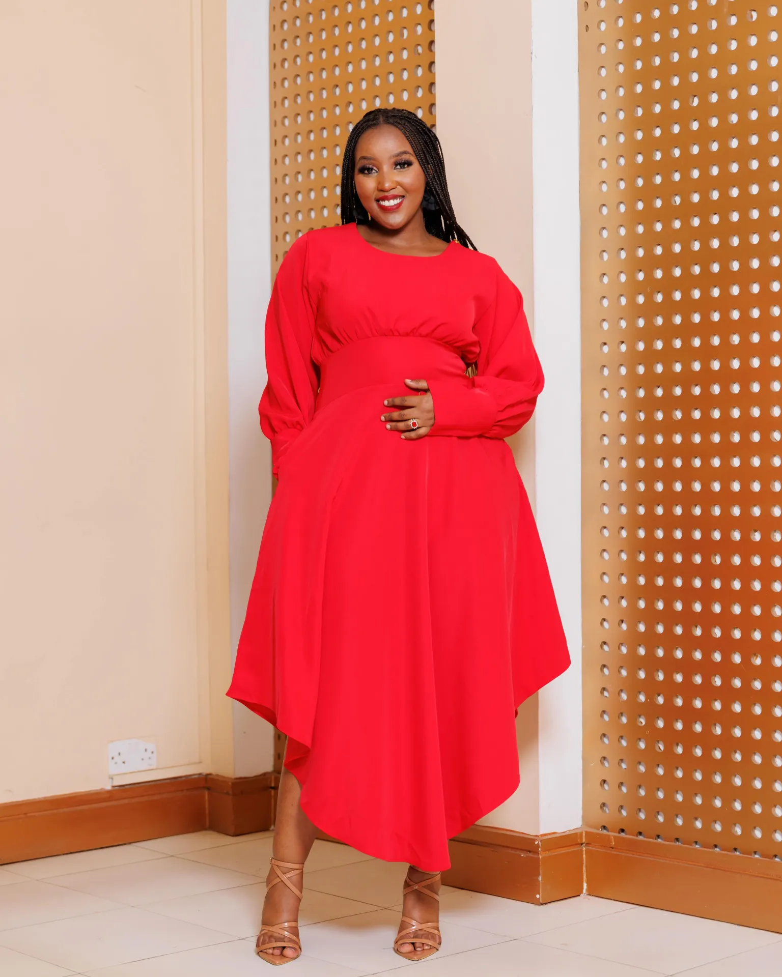 [RED] Abarat Maxi Dress - Red (2XS)