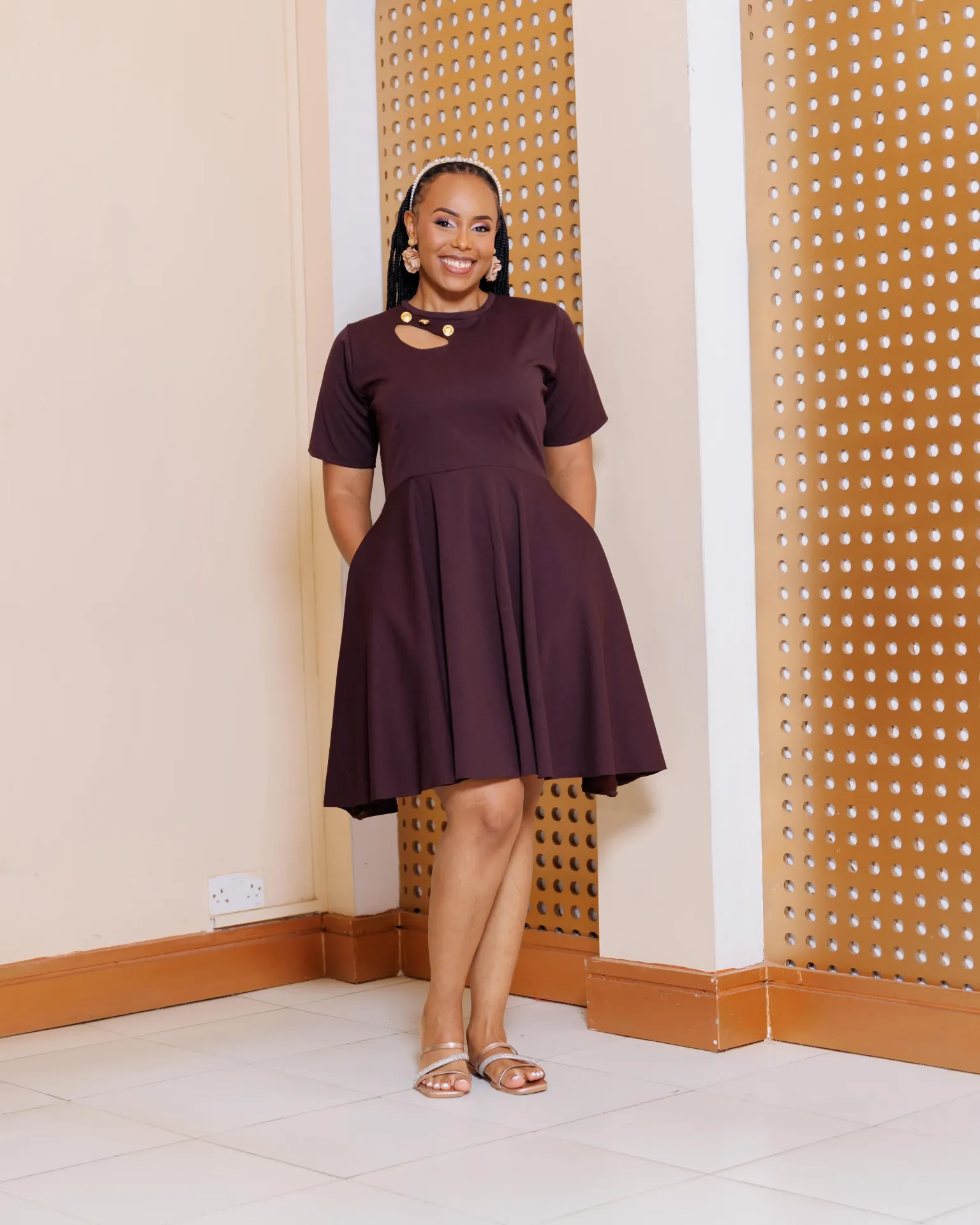 [BROWN] Adongo Dress - Chocolate Brown (2XS)