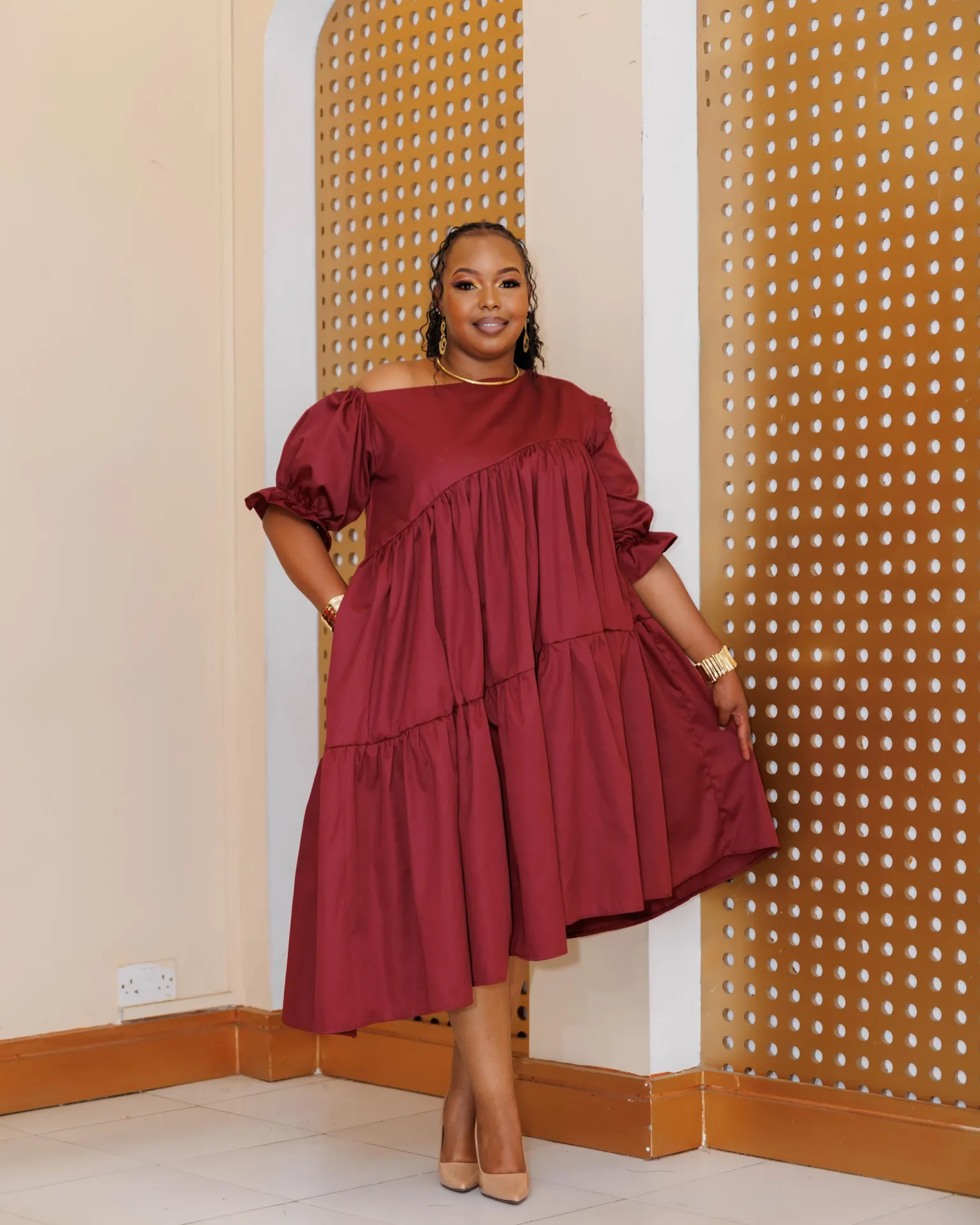 Gikumene Dress - Burgundy
