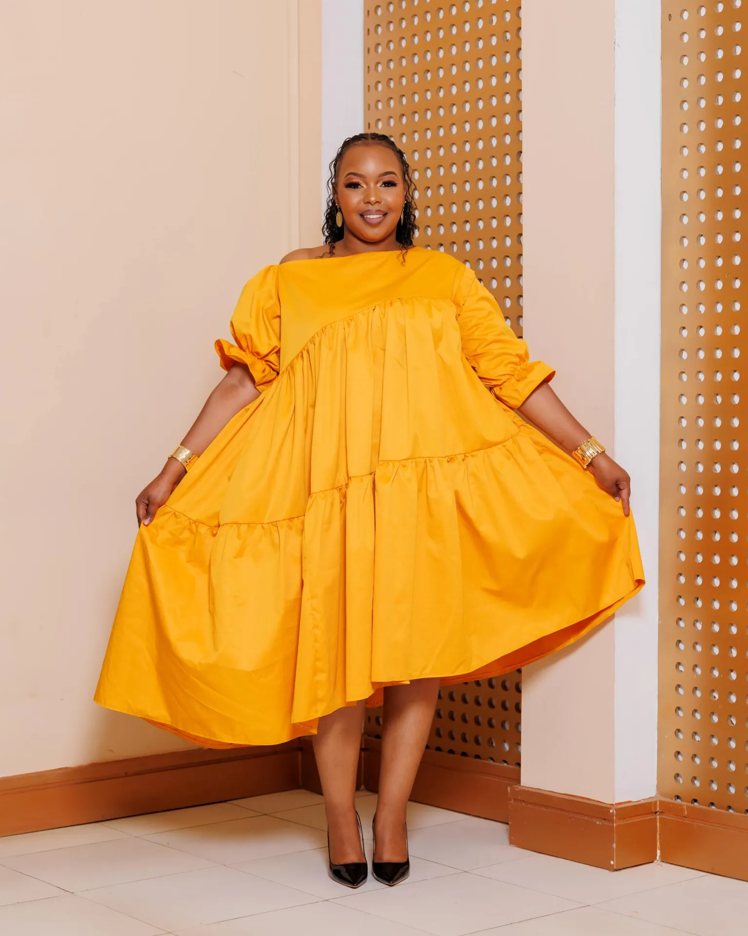 Gikumene Dress - Mustard Yellow