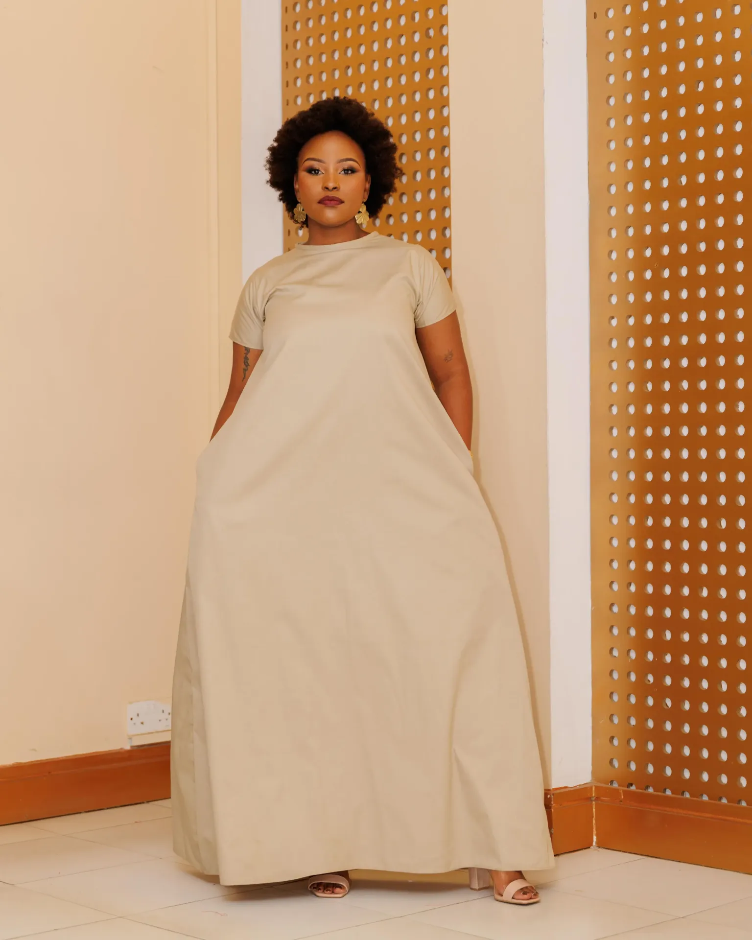 Kitulini Cotton Maxi Dress - Nude