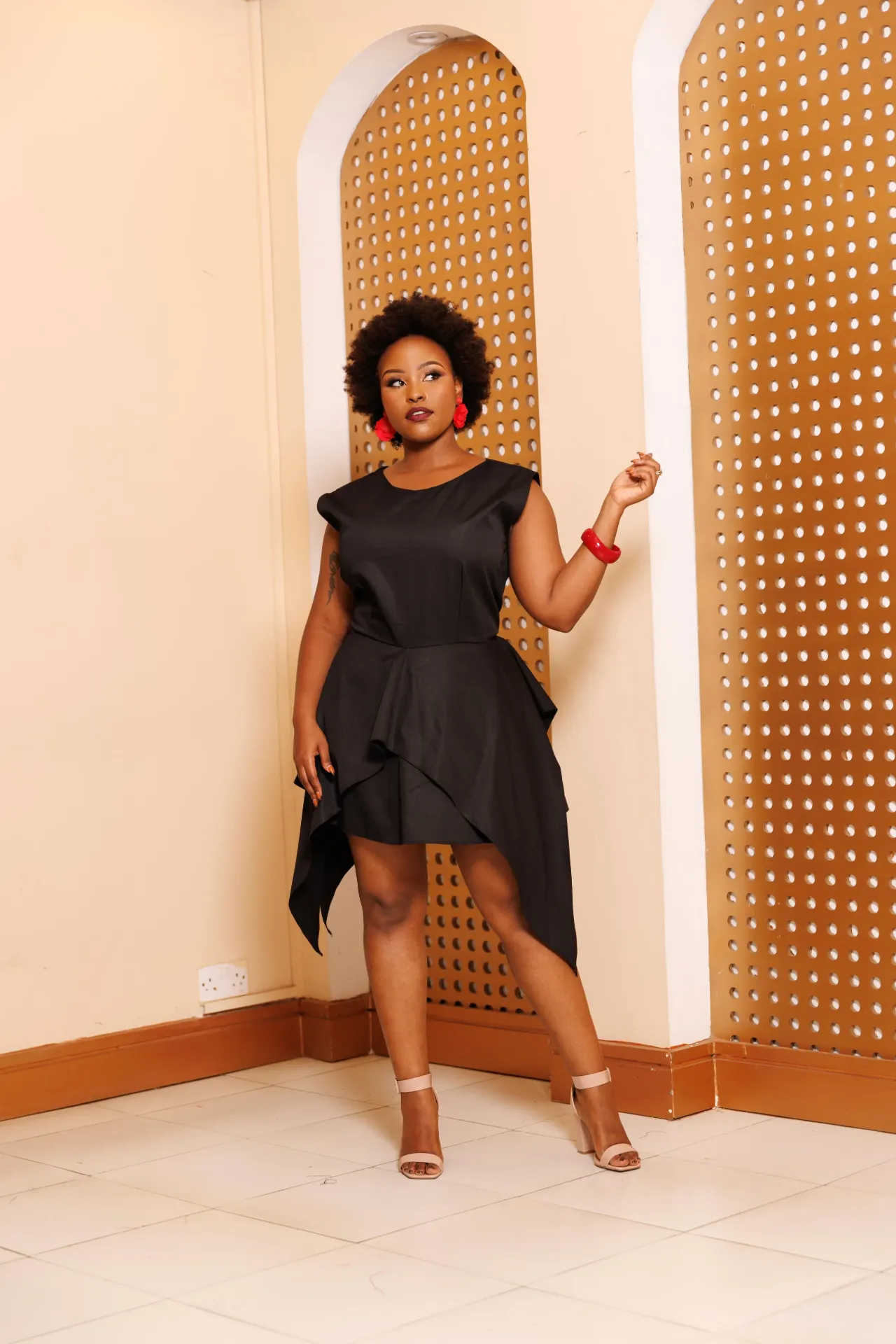 [BLACK] Nkuene Cotton Mini Dress - Black (2XS)