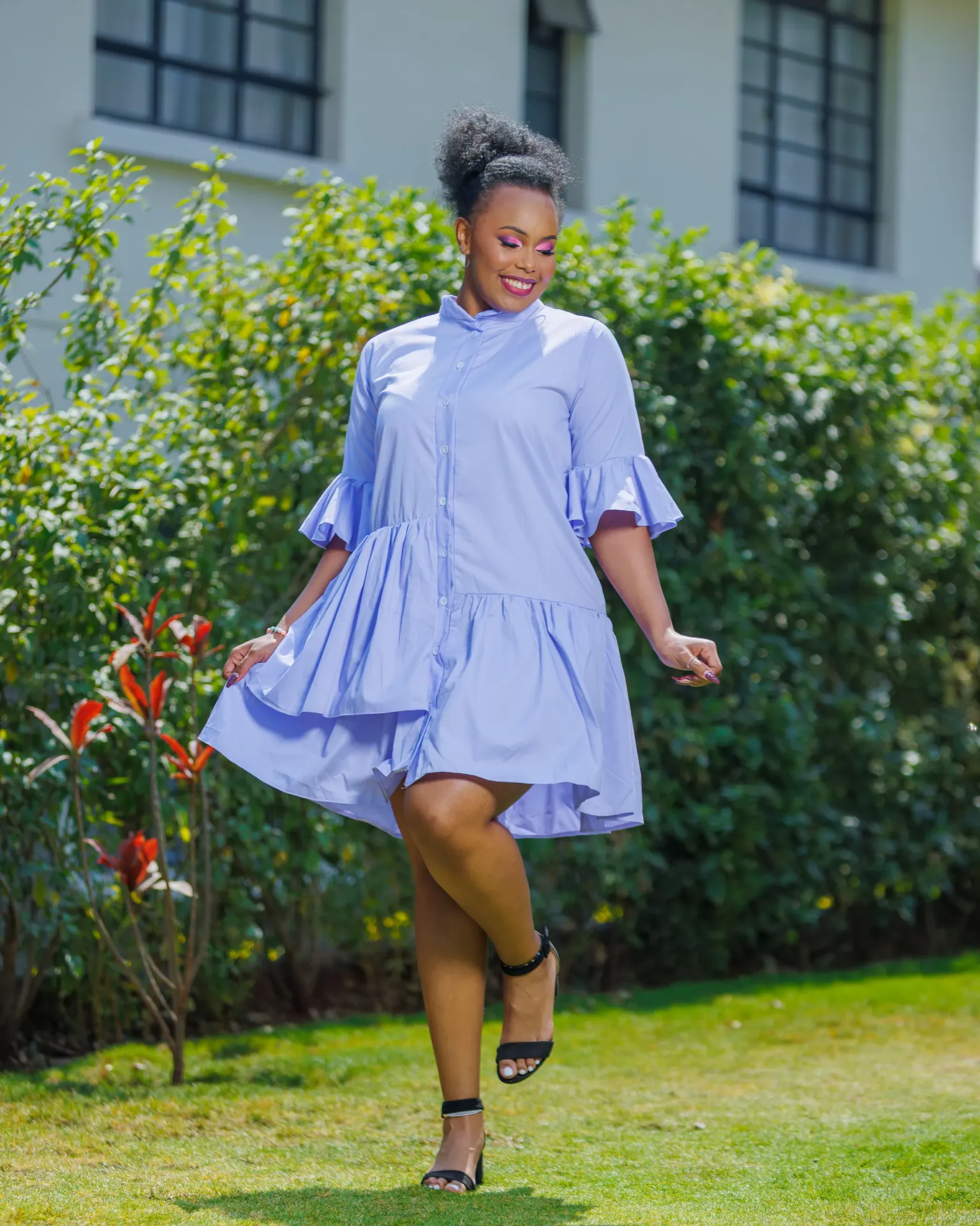 Mawingo Shirt Shift Pastel Blue/Purple