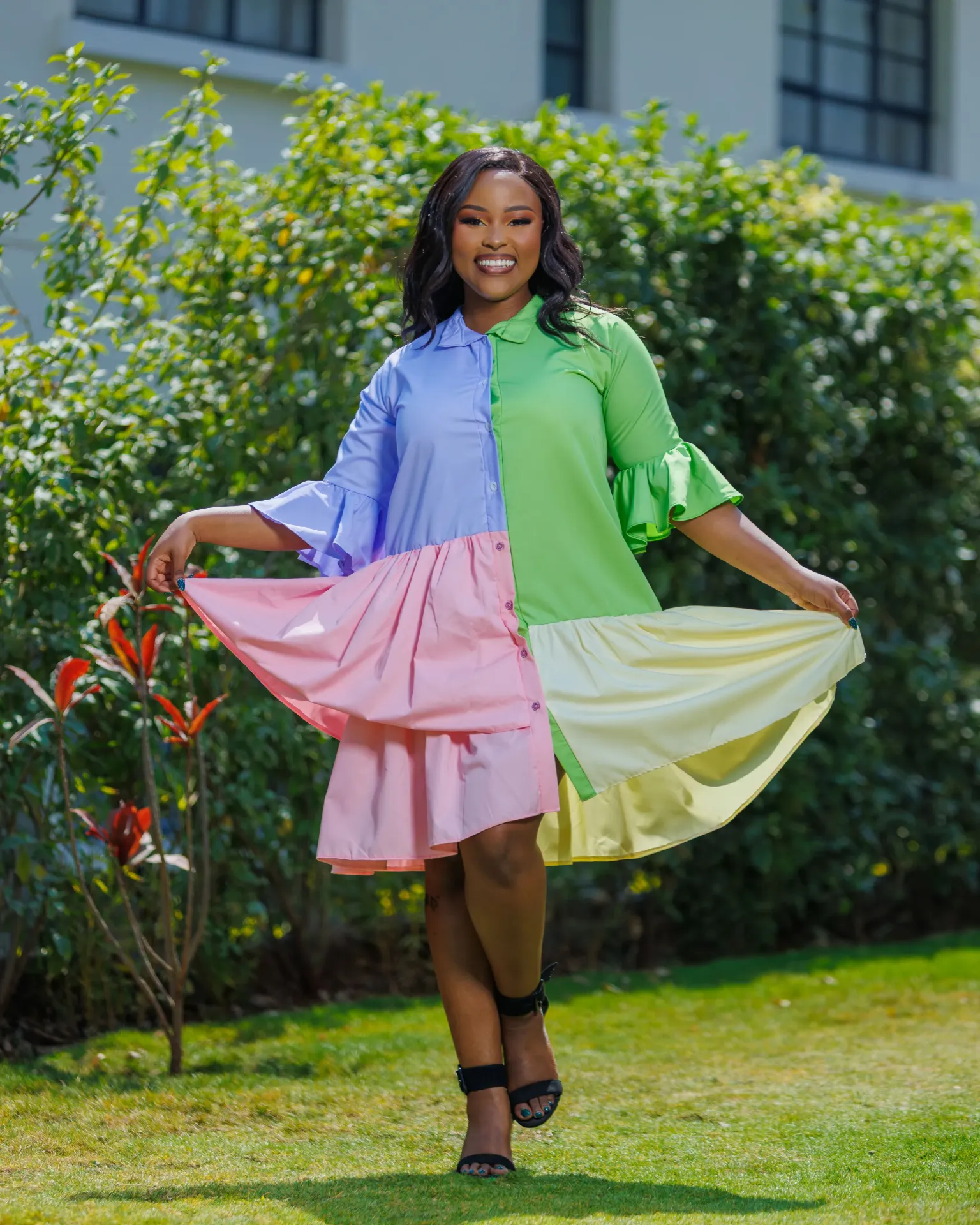 Mawingo Shirt Shift Pastel Multi Coloured (2XS)