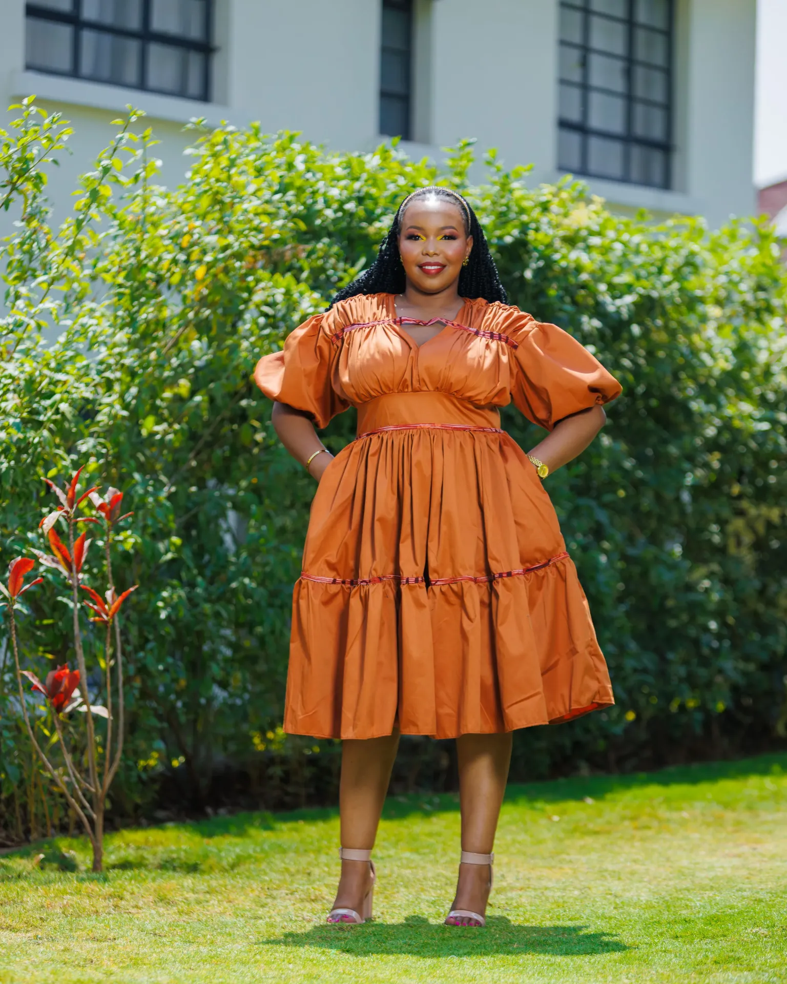 Ankara Barua Knee Length Fire Brown (2XS)