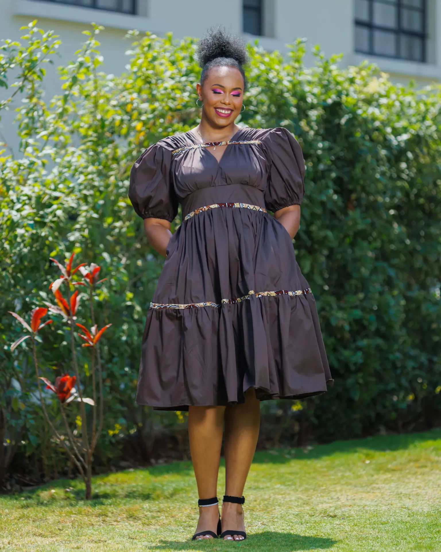 Ankara Barua Knee Length Chocolate