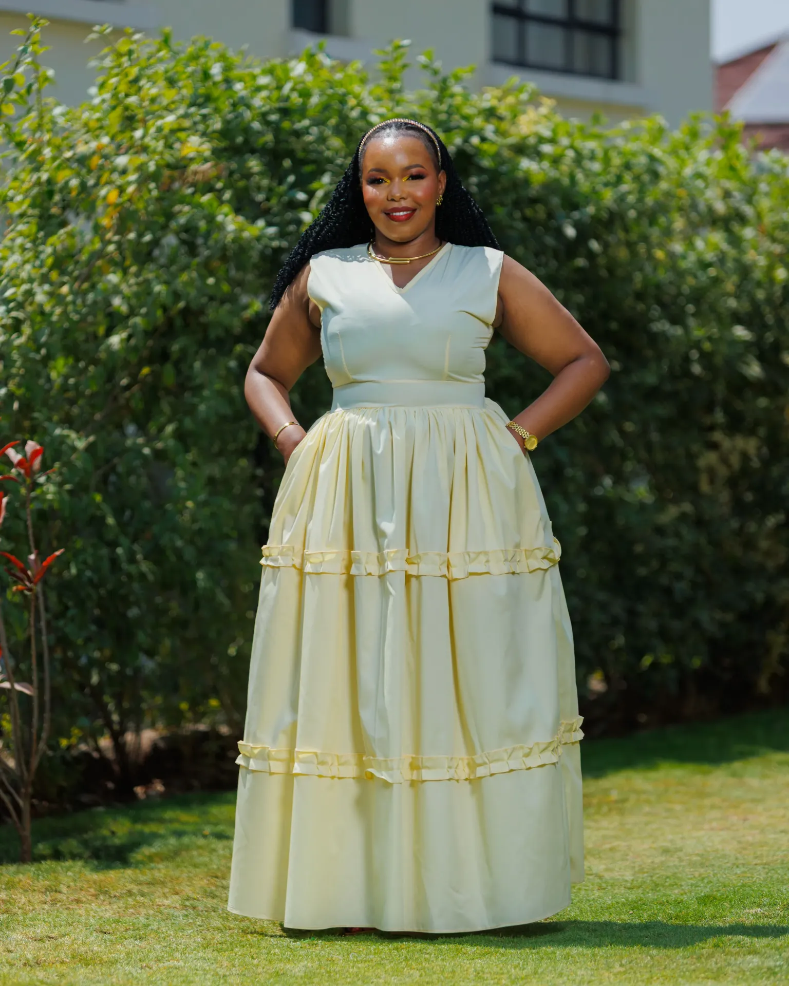 Oldonyo Maxi Dress Pastel Yellow (2XS)