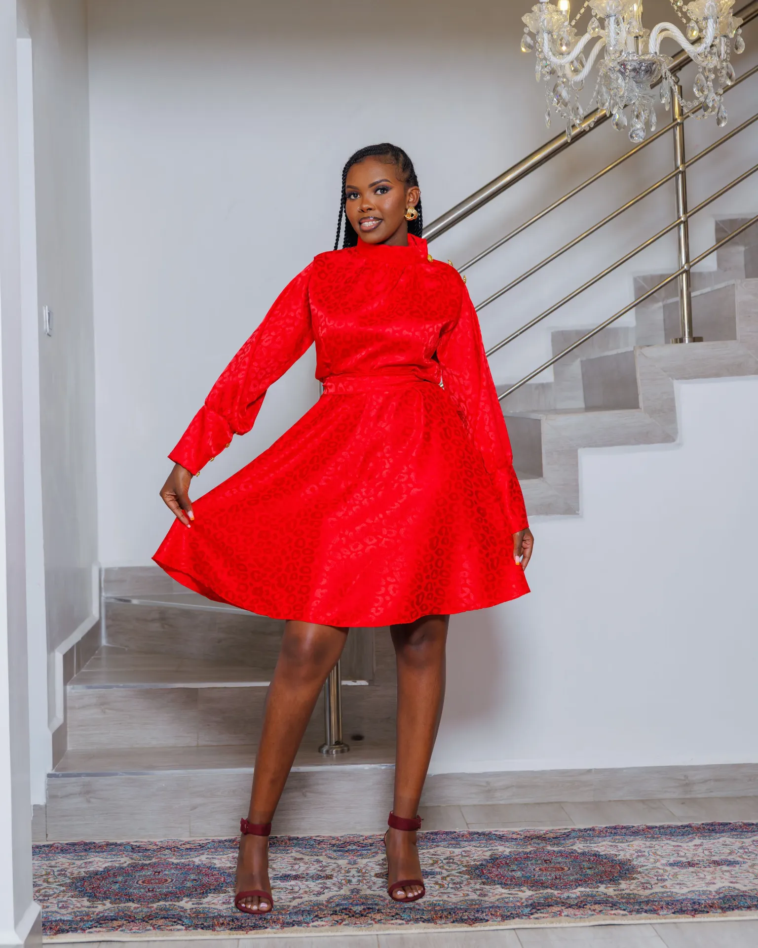 Amimos Knee Length Dress Red
