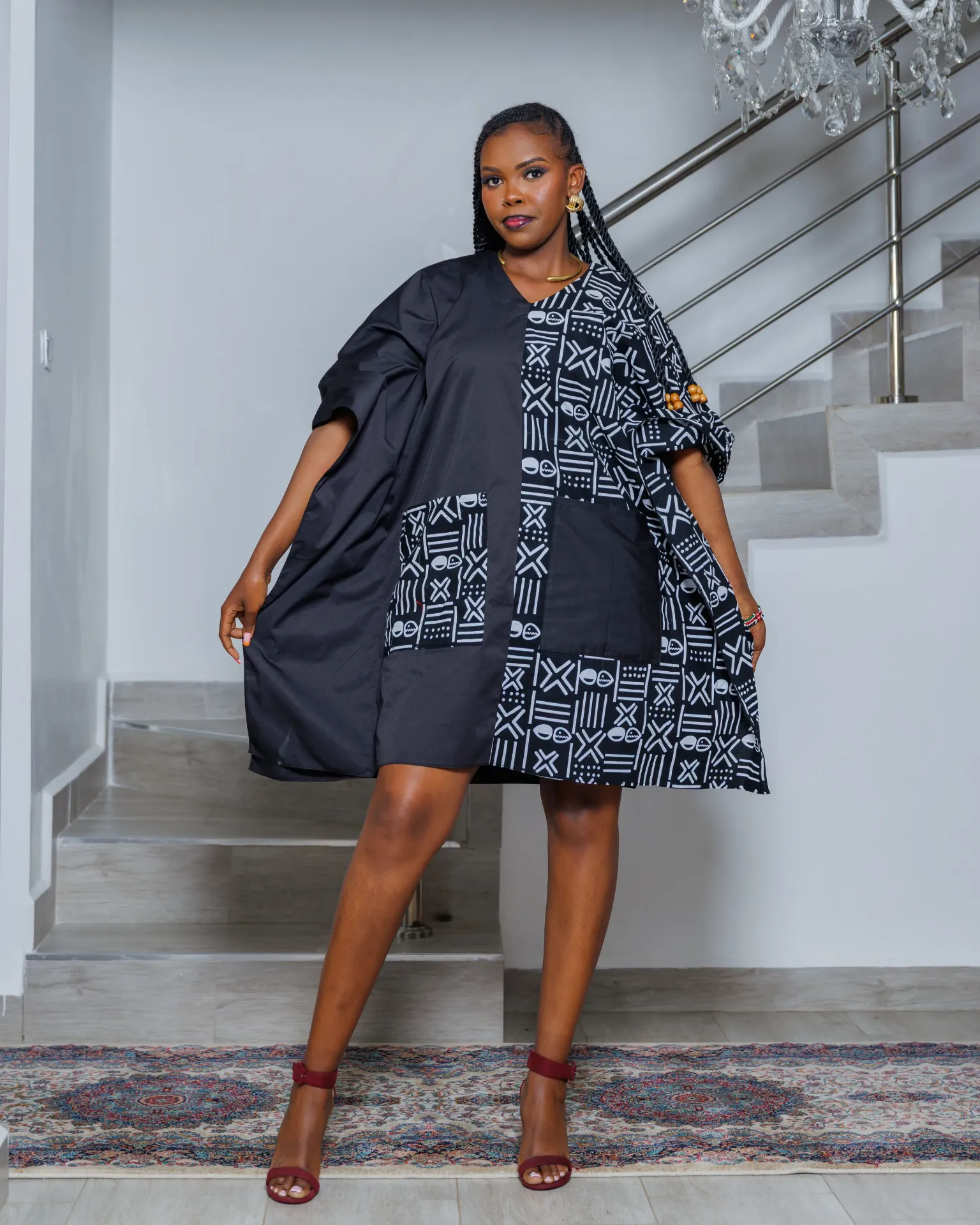 Ankara Moiben Dress Black