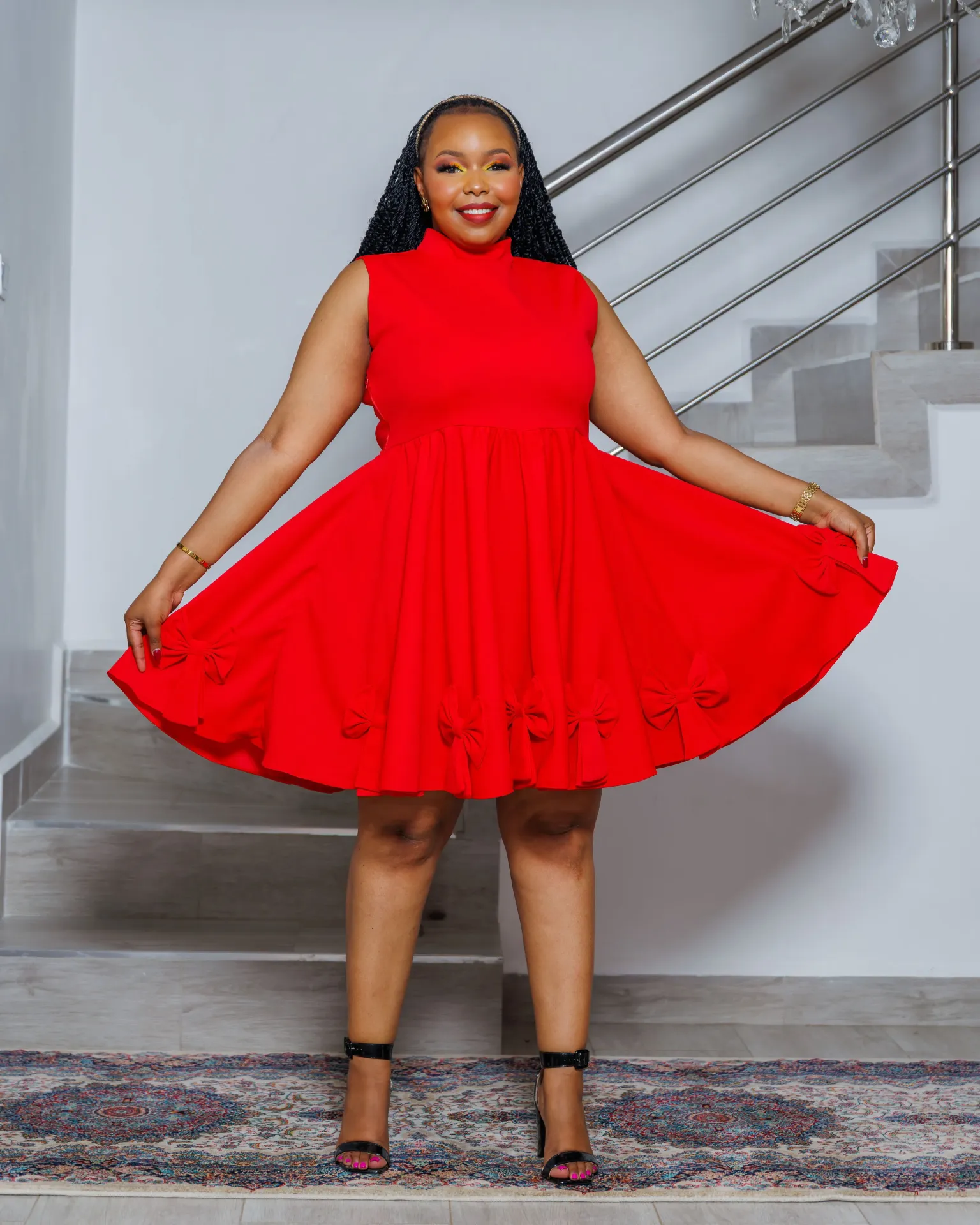 Lukhusi Knee Length Red