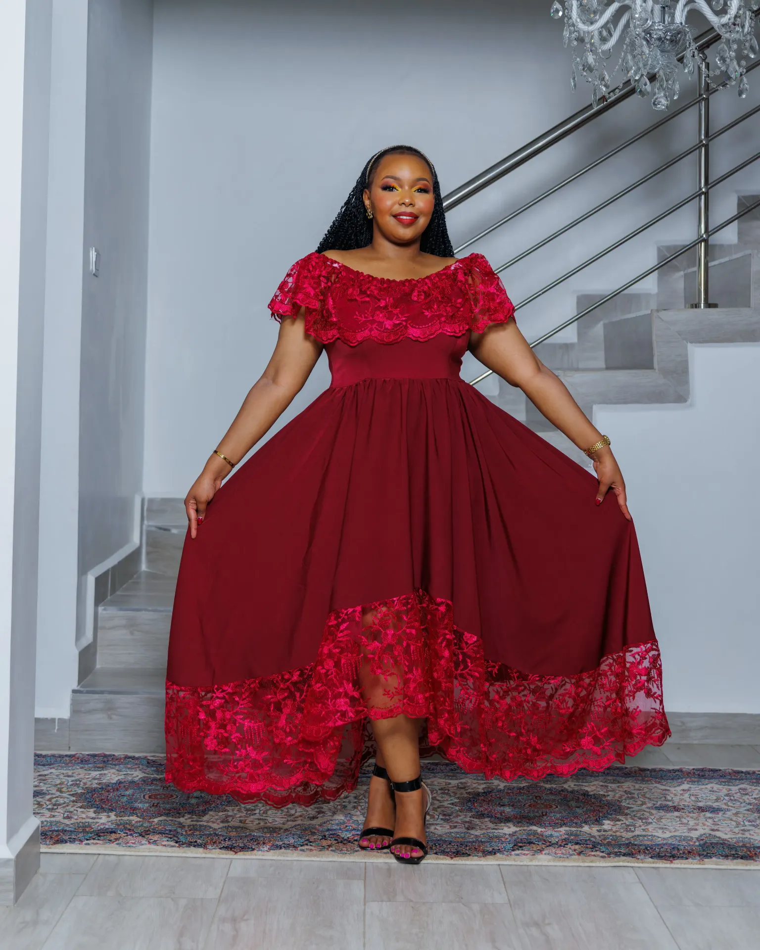 Lugari Maxi Dress Maroon