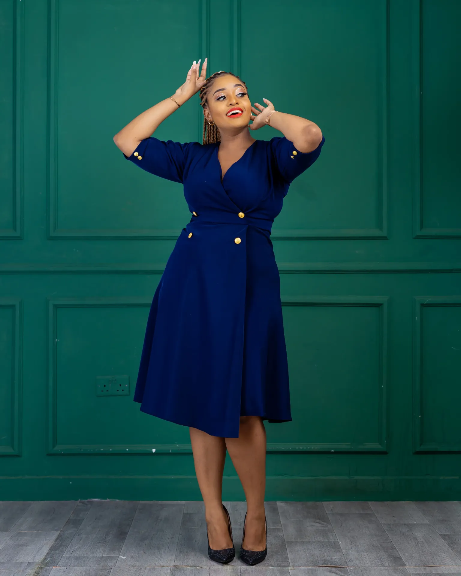 Tuva Dress Navy Blue CL