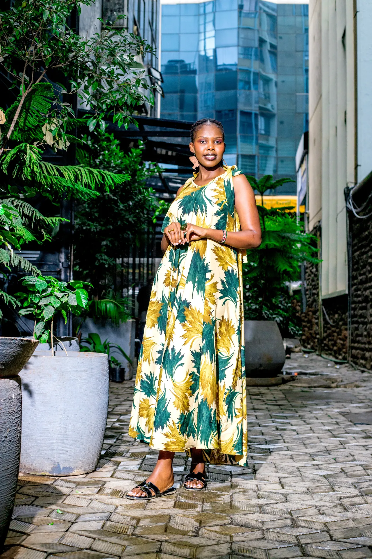 Karugwa Maxi Dress - Green Floral Print