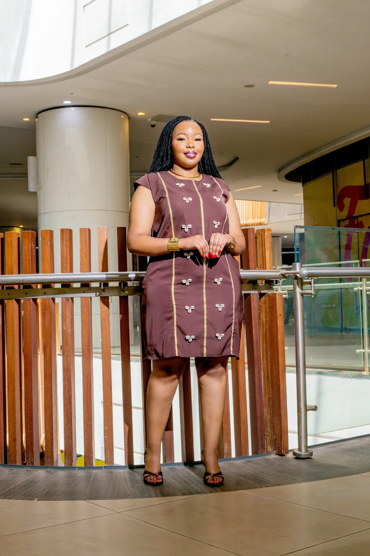 Nyandiwa Knee Length Dress - Chocolate Brown