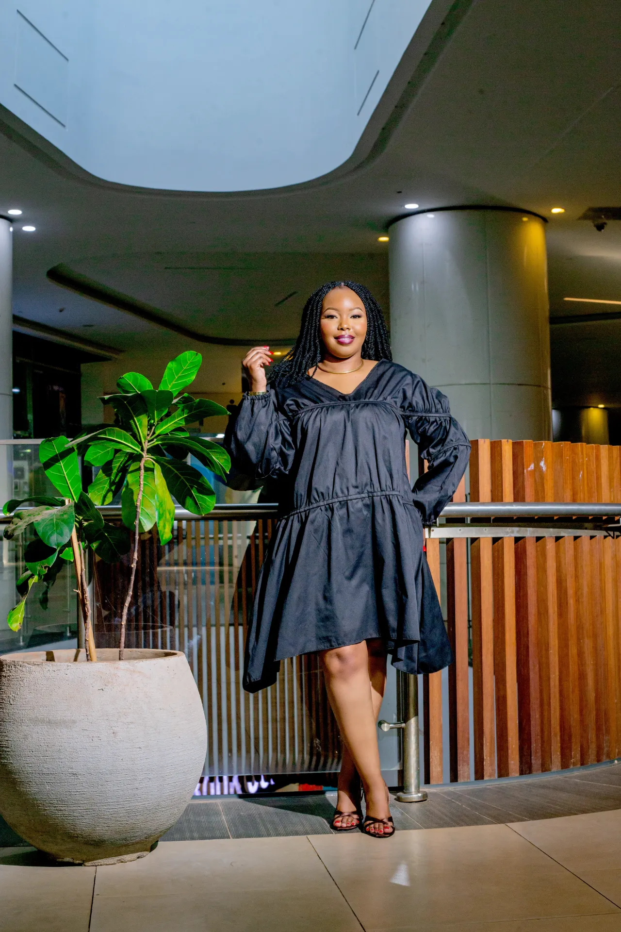 Nyenga Cotton Dress - Black