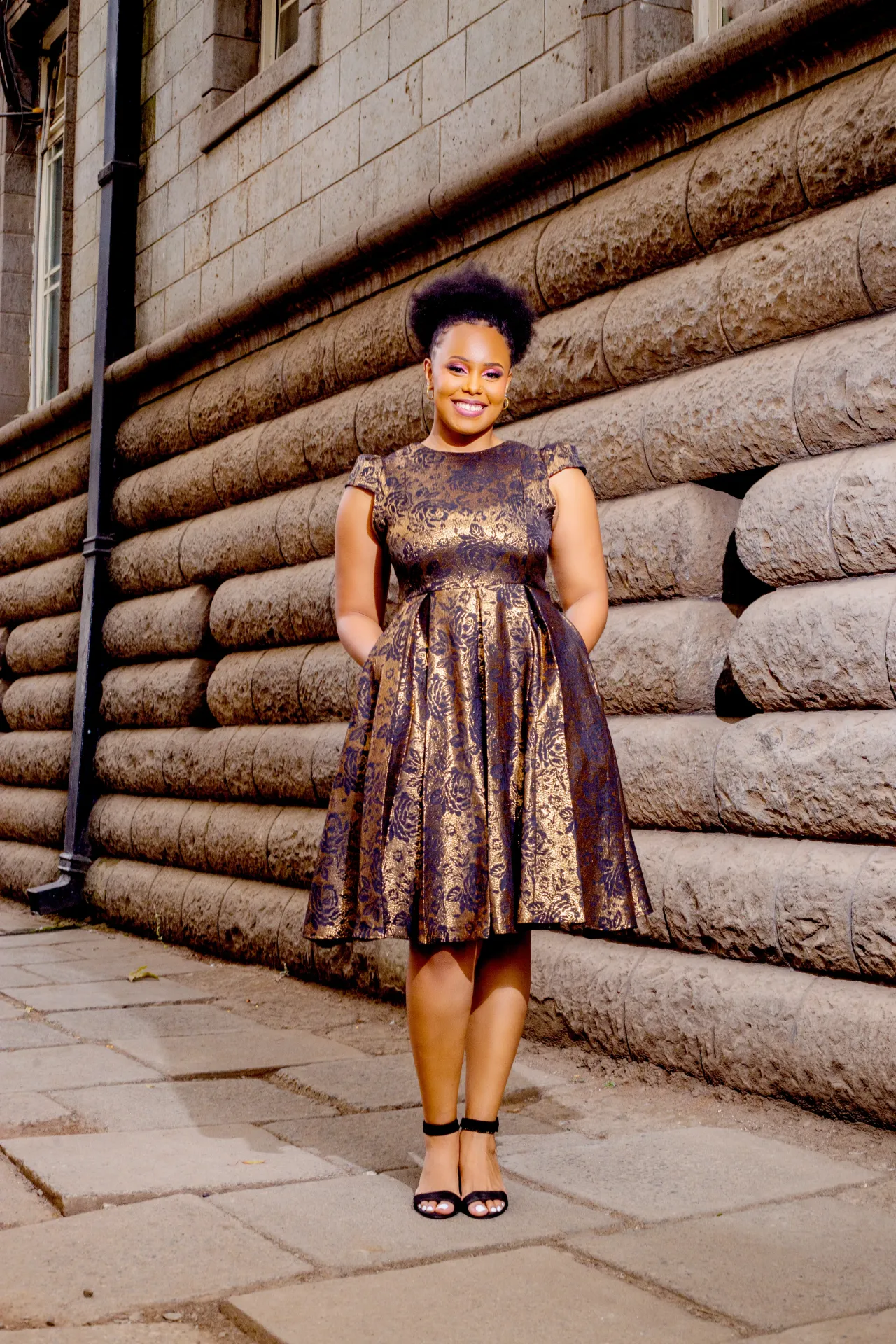 Sikwadhi Brocade Dress - Gold (2XS)