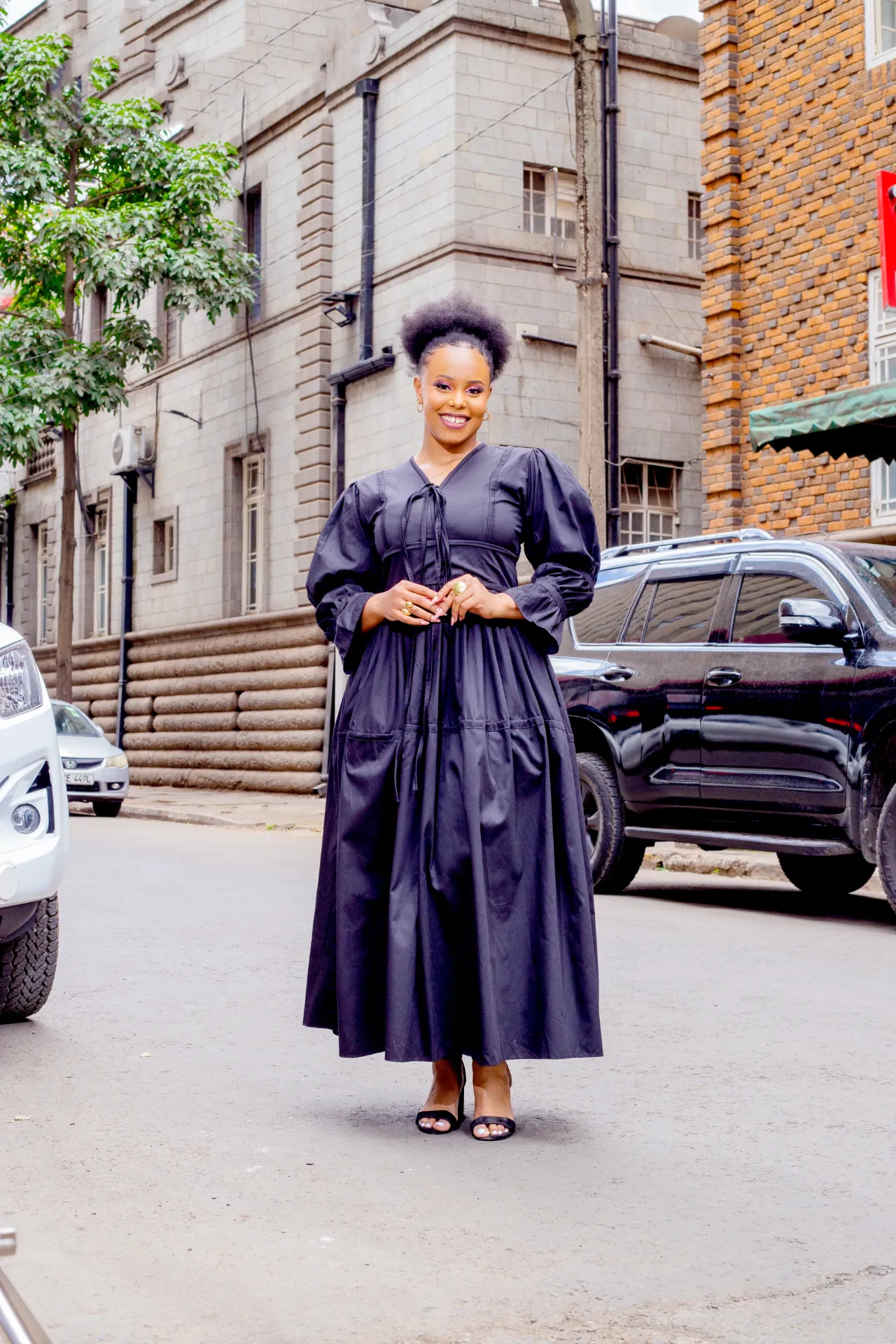 Sena Cotton Maxi Dress - Black (2XS)