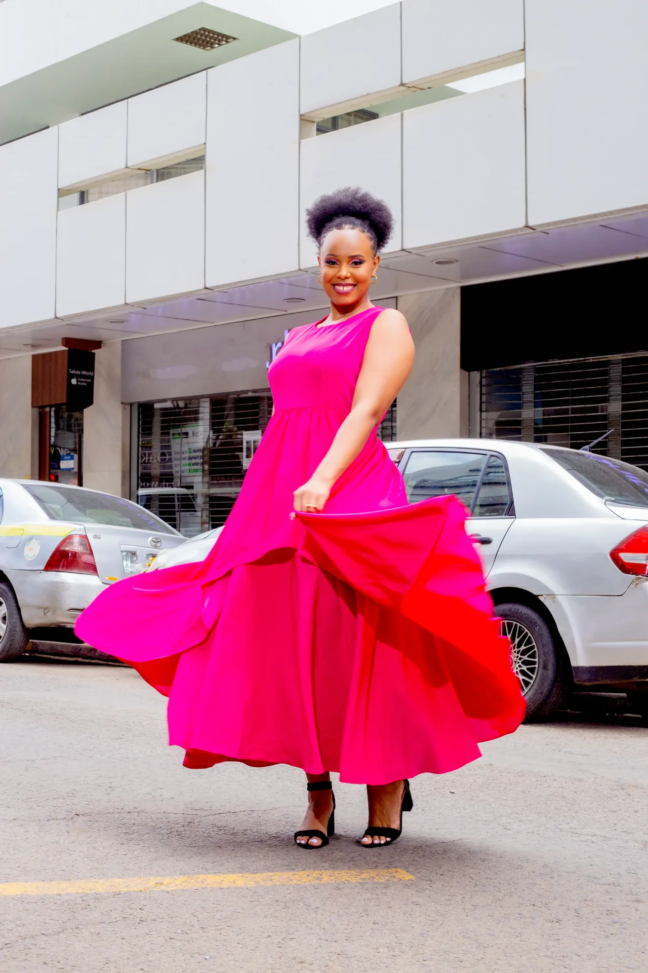 Asego Maxi Dress - Hot Pink (2XS)