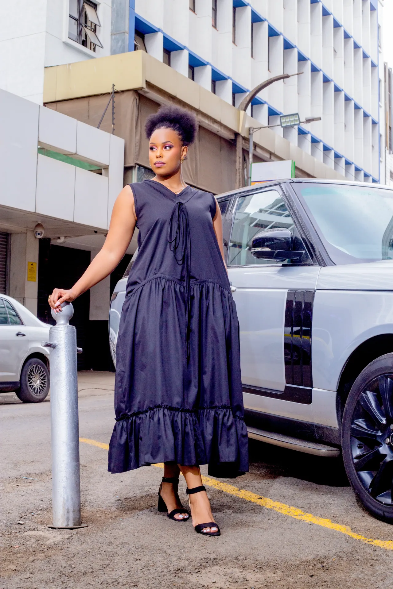 Ndonyo Cotton Maxi Dress - Black (2XS)