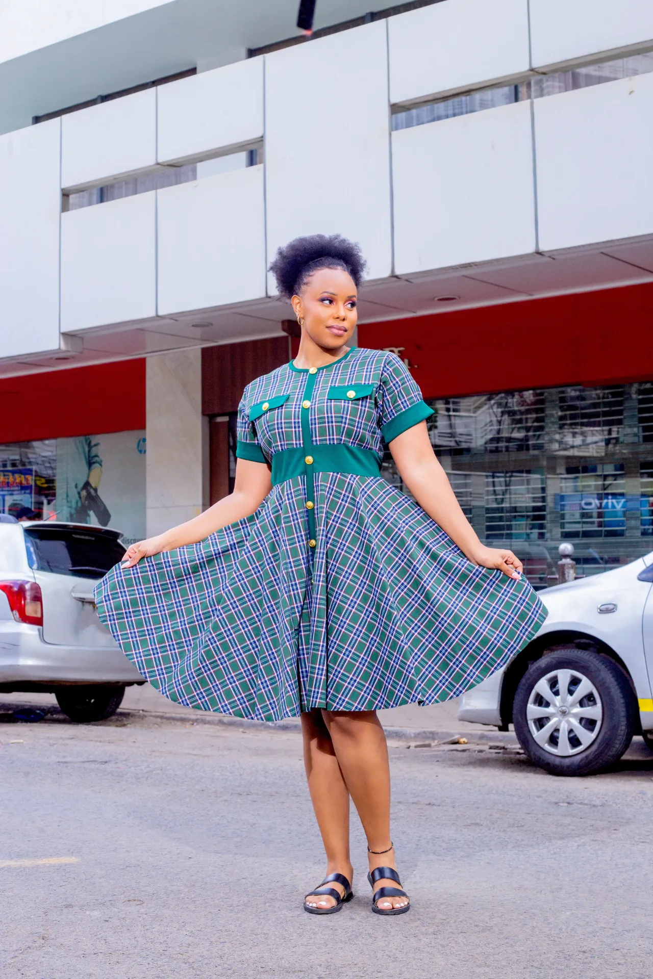 Dianga Cotton Dress - Green (2XS)