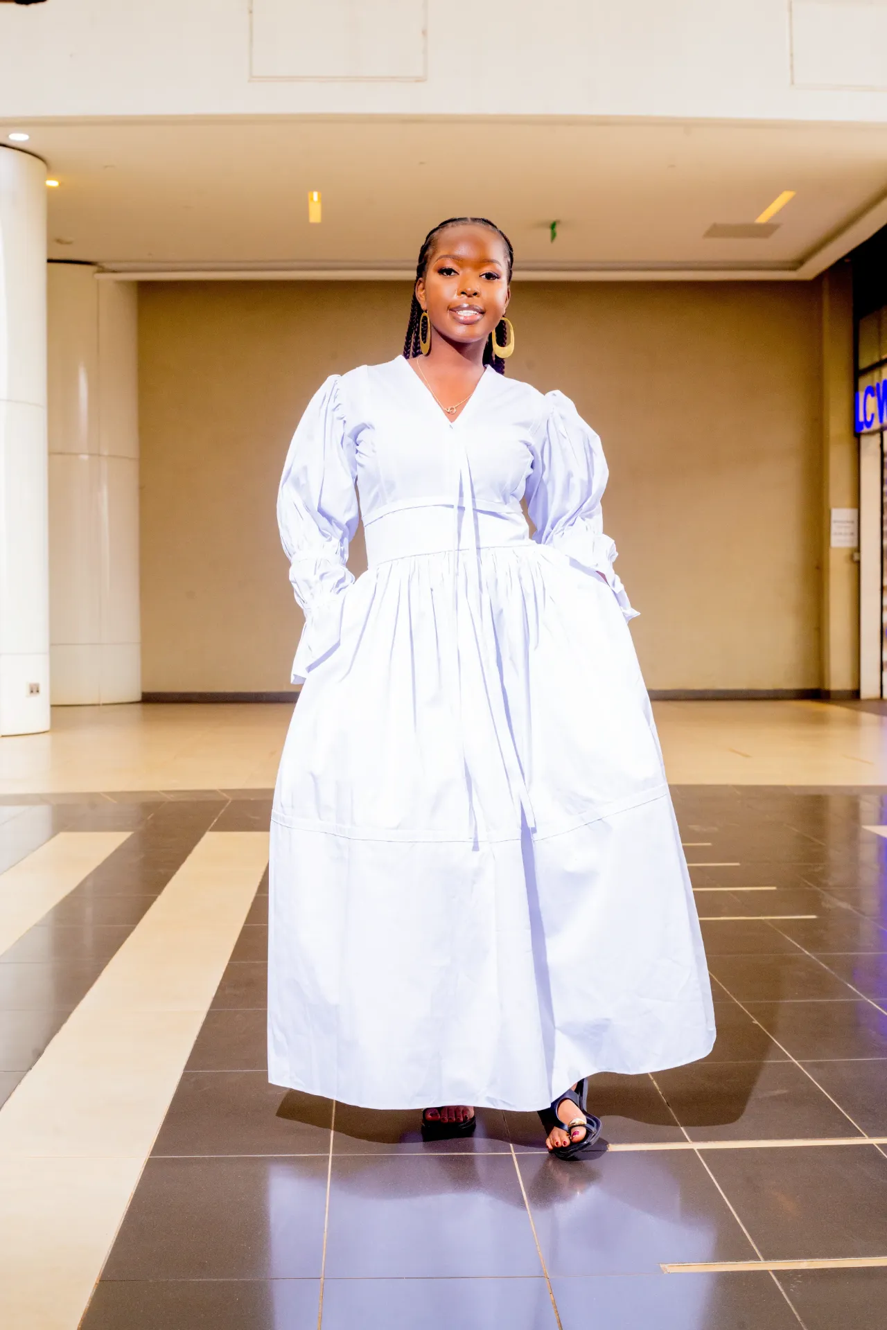 Sena Cotton Maxi Dress - White